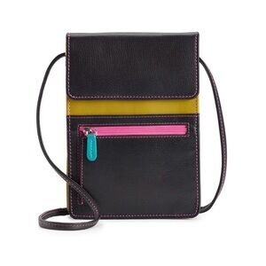 Stylish Black and Yellow Women's Crossbody Bag leather